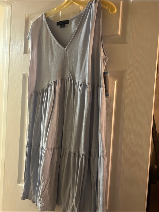 Social Standard By Sanctuary Dresses & Skirts - Sleeveless Light Blue V-Neck Tiered Midi Dress